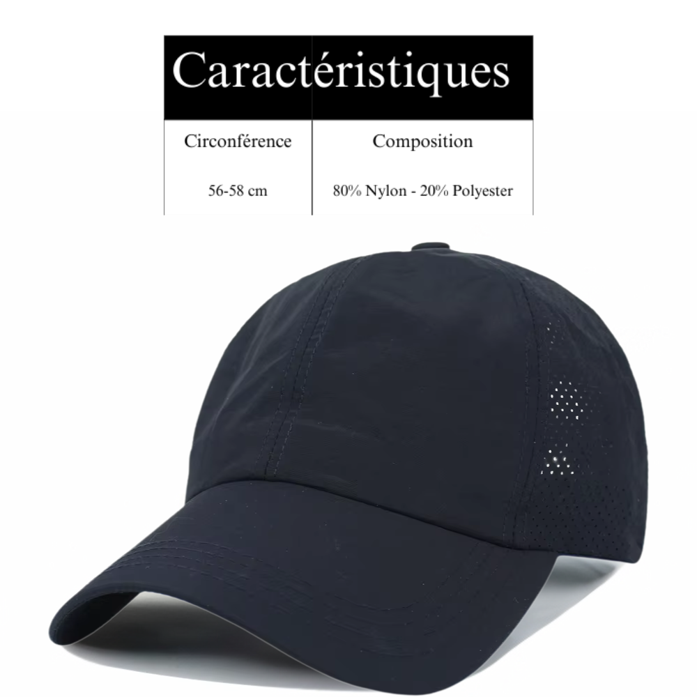 Casquette technique spéciale queue de cheval
